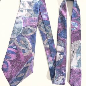 Town Craft men's Necktie 1927 Vintage Tie in Purple and Blue F6